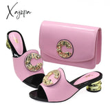 Xajzpa - Latest Italian Design Fashion African Women’s Low Heel Comfortable Shoes And Bags Set