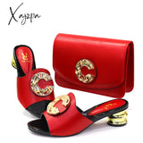 Xajzpa - Latest Italian Design Fashion African Women’s Low Heel Comfortable Shoes And Bags Set