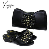 Xajzpa - Latest Italian Design Fashion African Women’s Low Heel Comfortable Shoes And Bags Set