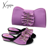 Xajzpa - Latest Italian Design Fashion African Women’s Low Heel Comfortable Shoes And Bags Set