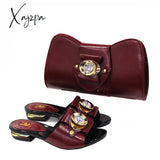 Xajzpa - Latest Italian Design Fashion African Women’s Low Heel Comfortable Shoes And Bags Set