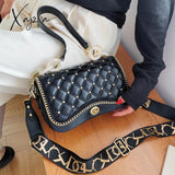 Xajzpa - Lattice Rivet Square Underarm Bag New High-Quality Pu Leather Women’s Designer Handbag