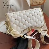 Xajzpa - Lattice Rivet Square Underarm Bag New High-Quality Pu Leather Women’s Designer Handbag