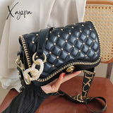 Xajzpa - Lattice Rivet Square Underarm Bag New High-Quality Pu Leather Women’s Designer Handbag