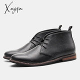 Xajzpa - Leather Boots Fashion Comfortable Brand Desert Ankle #Kd587