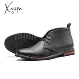 Xajzpa - Leather Boots Fashion Comfortable Brand Desert Ankle #Kd587 Black / 39