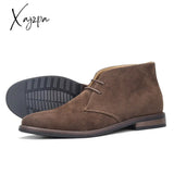 Xajzpa - Leather Boots Fashion Comfortable Brand Desert Ankle #Kd587 Khakisuede / 39