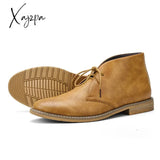 Xajzpa - Leather Boots Fashion Comfortable Brand Desert Ankle #Kd587 Yellow / 39