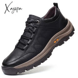 Xajzpa - Leather Casual Men Shoes Comfortable Sneakers Shoes Walking Footwear Winter Boots Lac-Up