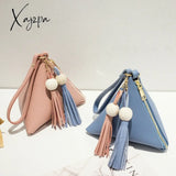 Xajzpa - Leather Handbag Mini Triangle Women Clutch Purse Hand Bag Lady Clutches Casual Phone