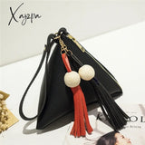 Xajzpa - Leather Handbag Mini Triangle Women Clutch Purse Hand Bag Lady Clutches Casual Phone