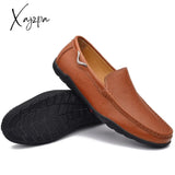 Xajzpa - Leather Men Shoes Luxury Trendy Casual Slip On Formal Loafers Moccasins Italian Black Male