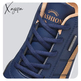 Xajzpa - Leather Men’s Sneakers Lightweight Breathable Shoes Men Comfortable Walking White Male