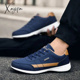 Xajzpa - Leather Men’s Sneakers Lightweight Breathable Shoes Men Comfortable Walking White Male