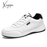 Xajzpa - Leather Men’s Sneakers Lightweight Breathable Shoes Men Comfortable Walking White Male