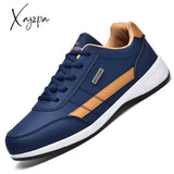 Xajzpa - Leather Men's Sneakers Lightweight Breathable Shoes Men Comfortable Walking White Sneakers Male Lace-up Tennis Causal Shoes