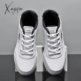 Xajzpa - Leather Men’s Sneakers Lightweight Breathable Shoes Men Comfortable Walking White Male