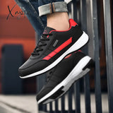 Xajzpa - Leather Men’s Sneakers Lightweight Breathable Shoes Men Comfortable Walking White Male