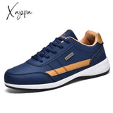 Xajzpa - Leather Men’s Sneakers Lightweight Breathable Shoes Men Comfortable Walking White Male