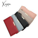 Xajzpa - Leather Slim Thin Wallet Long Women Card Holder Fashion Phone Female Clutch Money Bag