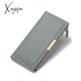 Xajzpa - Leather Slim Thin Wallet Long Women Card Holder Fashion Phone Female Clutch Money Bag