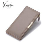 Xajzpa - Leather Slim Thin Wallet Long Women Card Holder Fashion Phone Female Clutch Money Bag