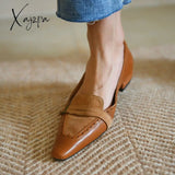 Xajzpa - Leopard Point Toe Low Cut Flats Auburn / 5.5