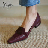 Xajzpa - Leopard Point Toe Low Cut Flats Purple / 5.5