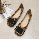 Xajzpa - Leopard Shoes Women Flats Casual Slip-On Boat Woman Footwear Elegant Ladies Metal Design