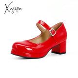 Xajzpa - Light Candy Patent Leather Chunky Heels