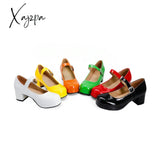 Xajzpa - Light Candy Patent Leather Chunky Heels