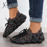 Xajzpa - Lightweight Slip On Running Sneakers Knitted Walking Shoes