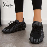 Xajzpa - Lightweight Slip On Running Sneakers Knitted Walking Shoes