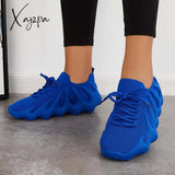 Xajzpa - Lightweight Slip On Running Sneakers Knitted Walking Shoes