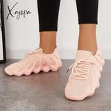 Xajzpa - Lightweight Slip On Running Sneakers Knitted Walking Shoes