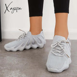 Xajzpa - Lightweight Slip On Running Sneakers Knitted Walking Shoes