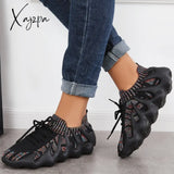 Xajzpa - Lightweight Slip On Running Sneakers Knitted Walking Shoes