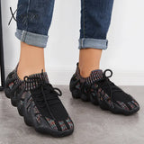 Xajzpa - Lightweight Slip On Running Sneakers Knitted Walking Shoes