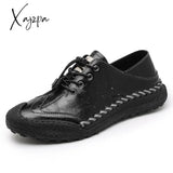 Xajzpa - Loafers Genuine Leather Men’s Casual Shoes Retro Outdoor Trekking Leisure Men Footwear