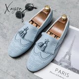 Xajzpa - Loafers Men Shoes Faux Suede Solid Color Fashion Business Casual Wedding Party Classic