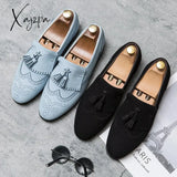 Xajzpa - Loafers Men Shoes Faux Suede Solid Color Fashion Business Casual Wedding Party Classic