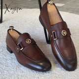 Xajzpa - Loafers Men Shoes Pu Solid Color Fashion Business Casual Wedding Party Daily Classic