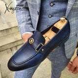 Xajzpa - Loafers Men Shoes Pu Solid Color Fashion Business Casual Wedding Party Daily Classic