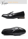 Xajzpa - Loafers Men Shoes Pu Solid Color Fashion Business Casual Wedding Party Round Toe Monk