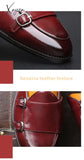 Xajzpa - Loafers Men Shoes Pu Solid Color Fashion Business Casual Wedding Party Round Toe Monk