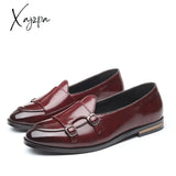 Xajzpa - Loafers Men Shoes Pu Solid Color Fashion Business Casual Wedding Party Round Toe Monk