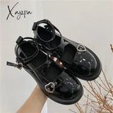 Xajzpa - Lolita Shoes Gothic Chunky Star Buckle Mary Jane Cute Platform Cross-Tied Wedges Loli