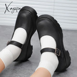 Xajzpa - Lolita Shoes Women Japanese Mary Jane Vintage Girls Students Jk Uniform High Heel Platform