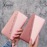 Xajzpa - Long Wallet For Women Patchwork Sequin Clutch Bag Glitter Pu Leather Lady Phone Card