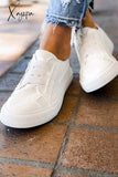 Xajzpa - Love You A Latte Slip On Sneakers 5 / White Flats